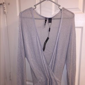 Brand New WR 9000 Sparkly Silver Knit Tunic